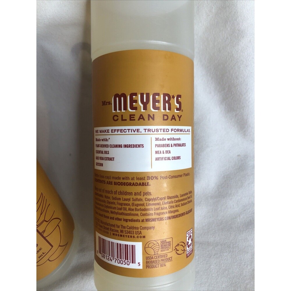 Mrs. Meyer's Apple Cider Dish Soap 16 fl oz Clean Day Limited Edition Lot of 2 - Picture 3 of 4